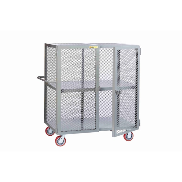 Mobile Security Locker, 24"X48", 2000 lbs., Handle, Center Shelf